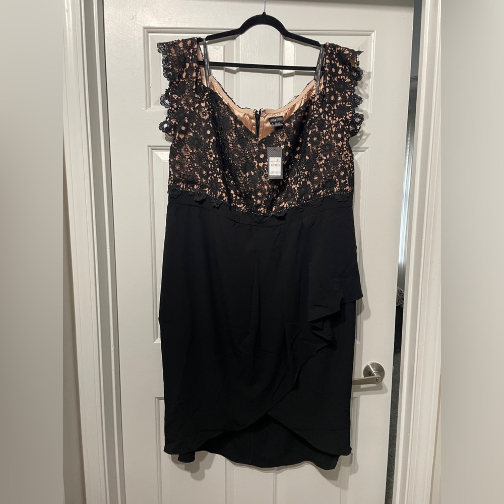 NWT. CITY CHIC Lace Glamour Dress - black, Size 24 SOLD OUT